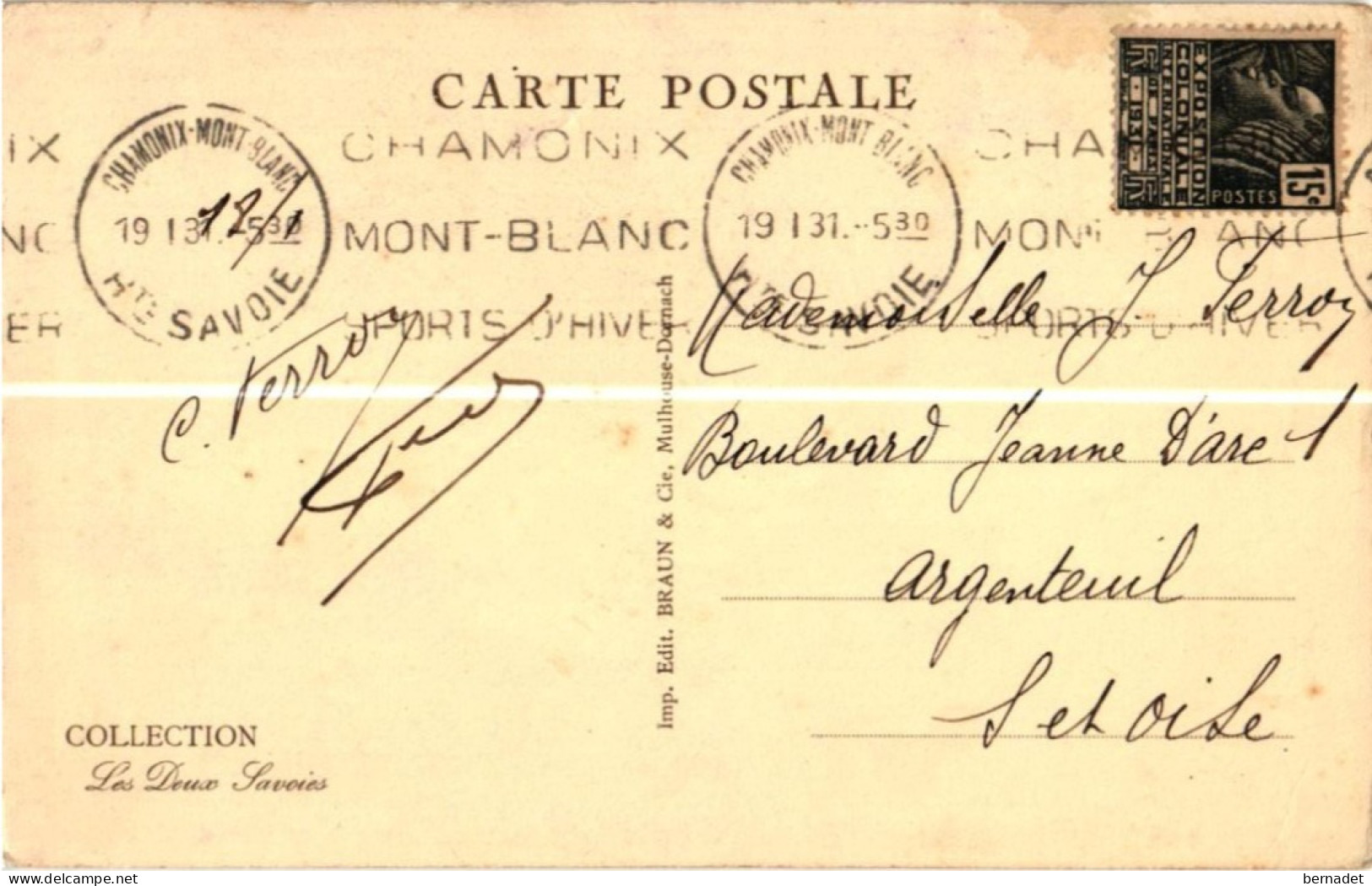 74 . CHAMONIX . VUE GENERALE DE LA PISTE DE LUGES . 1931 - Chamonix-Mont-Blanc