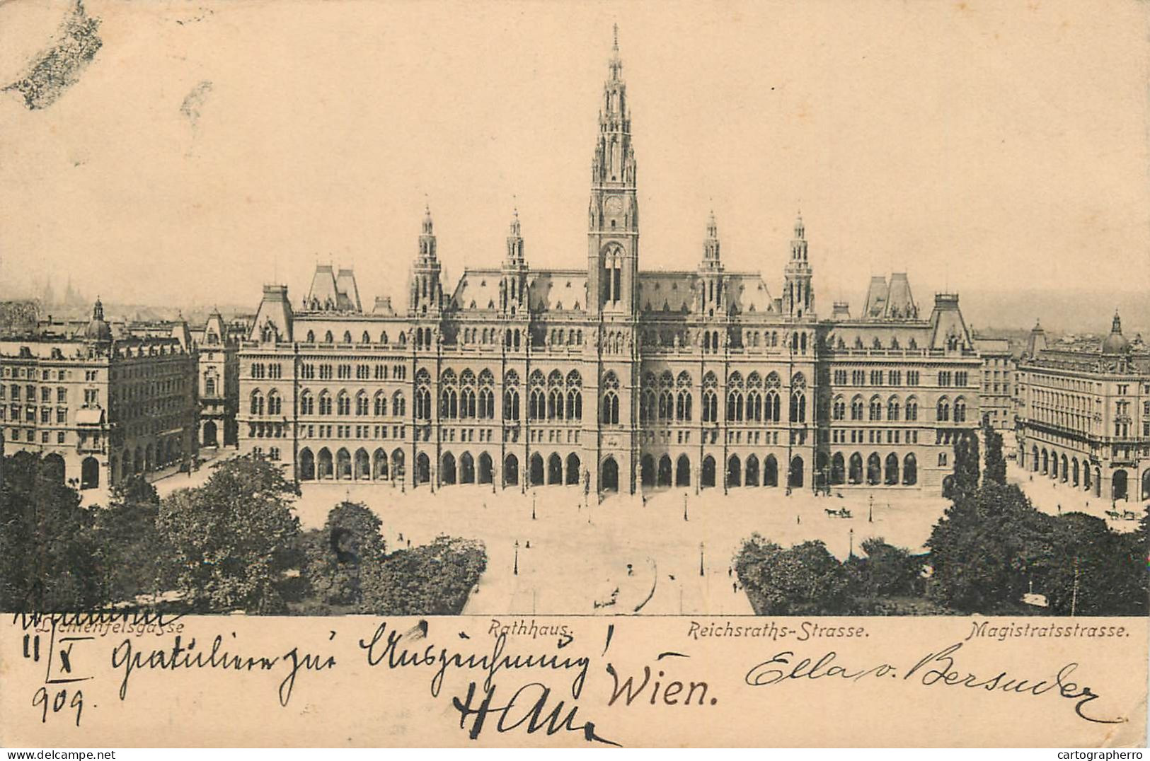Postcard Austria Wien Rathaus - Vienna Center