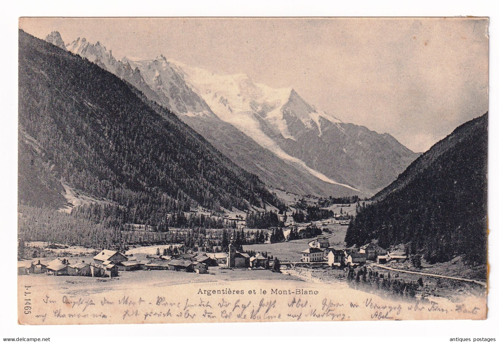 Carte Postale 1900 Chamonix Haute Savoie Mont Blanc Argentières Type Sage Basel Bâle Suisse - 1898-1900 Sage (Type III)