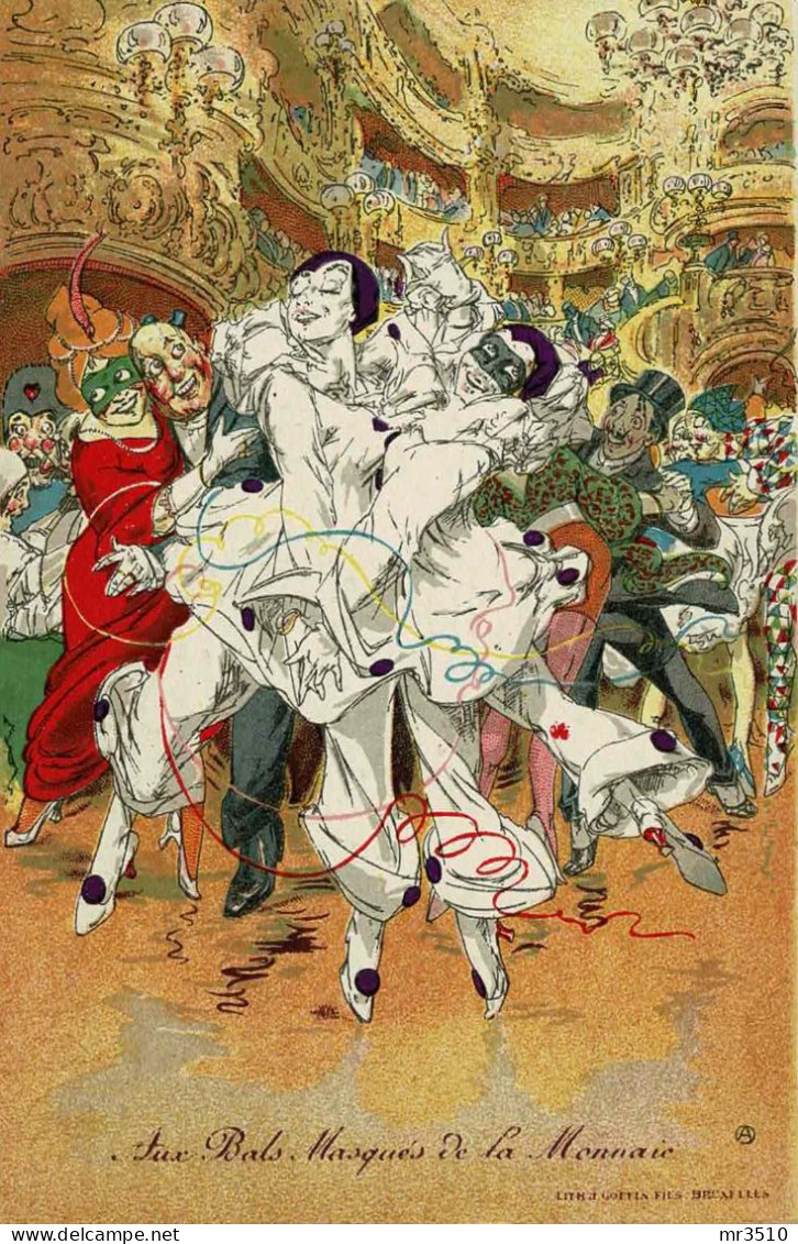 Aux Bals Masqués De La Monnaie - Illustrator Alfred Ost - Fêtes, événements