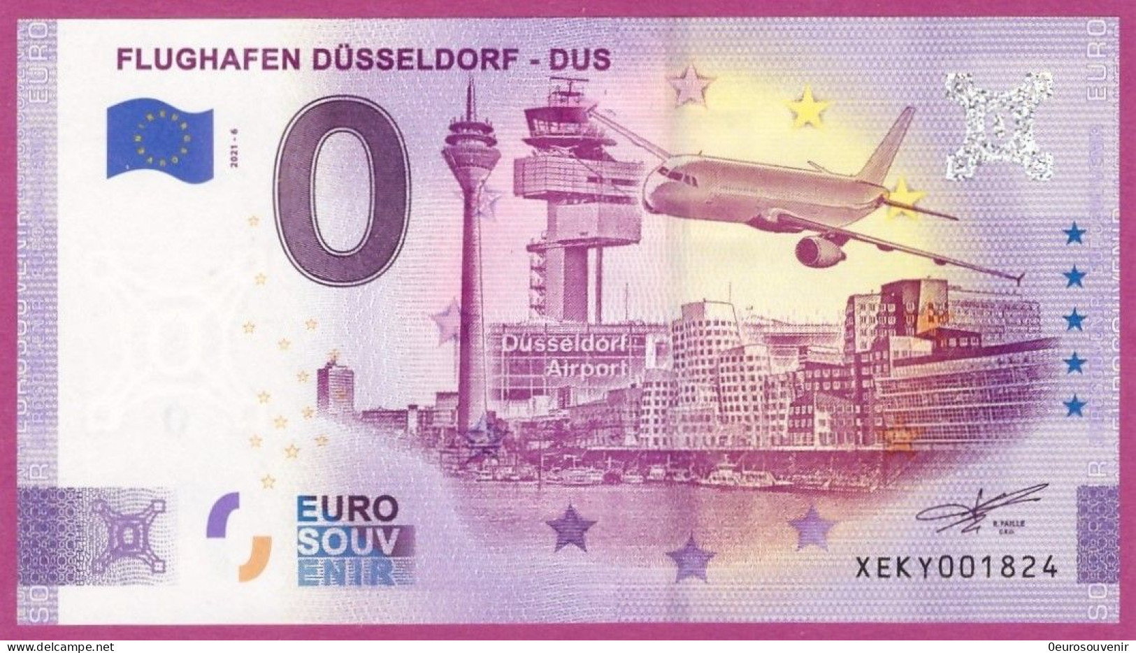 0-Euro XEKY 2021-6 FLUGHAFEN DÜSSELDORF - DUS - AIRPORT - Essais Privés / Non-officiels