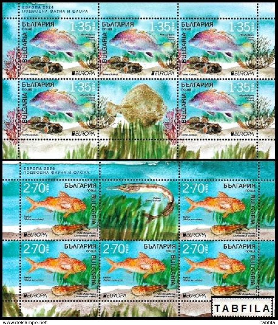 BULGARIA - 2024 - Europa-CEPT - Marine Flora And Fauna - M/S - MNH - Unused Stamps