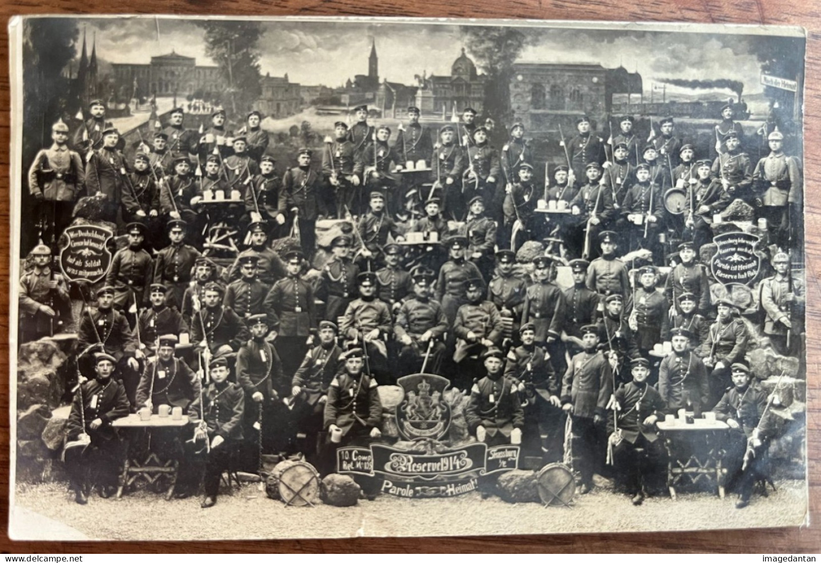 Strasbourg Carte Photo - Reserve 1914 - 10. Compagnie - Régiment 105 - Très Animée - Photo Max Kämpf - Strasbourg