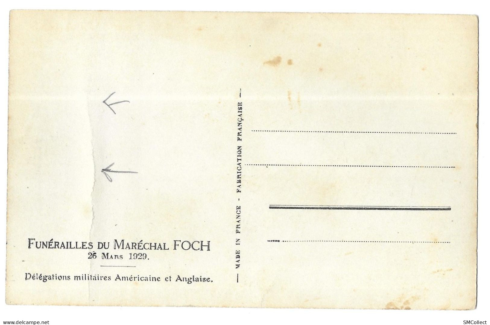 Funérailles Du Maréchal Foch, 26 Mars 1929. Lot De 2 Cartes (A17p52) - Autres & Non Classés