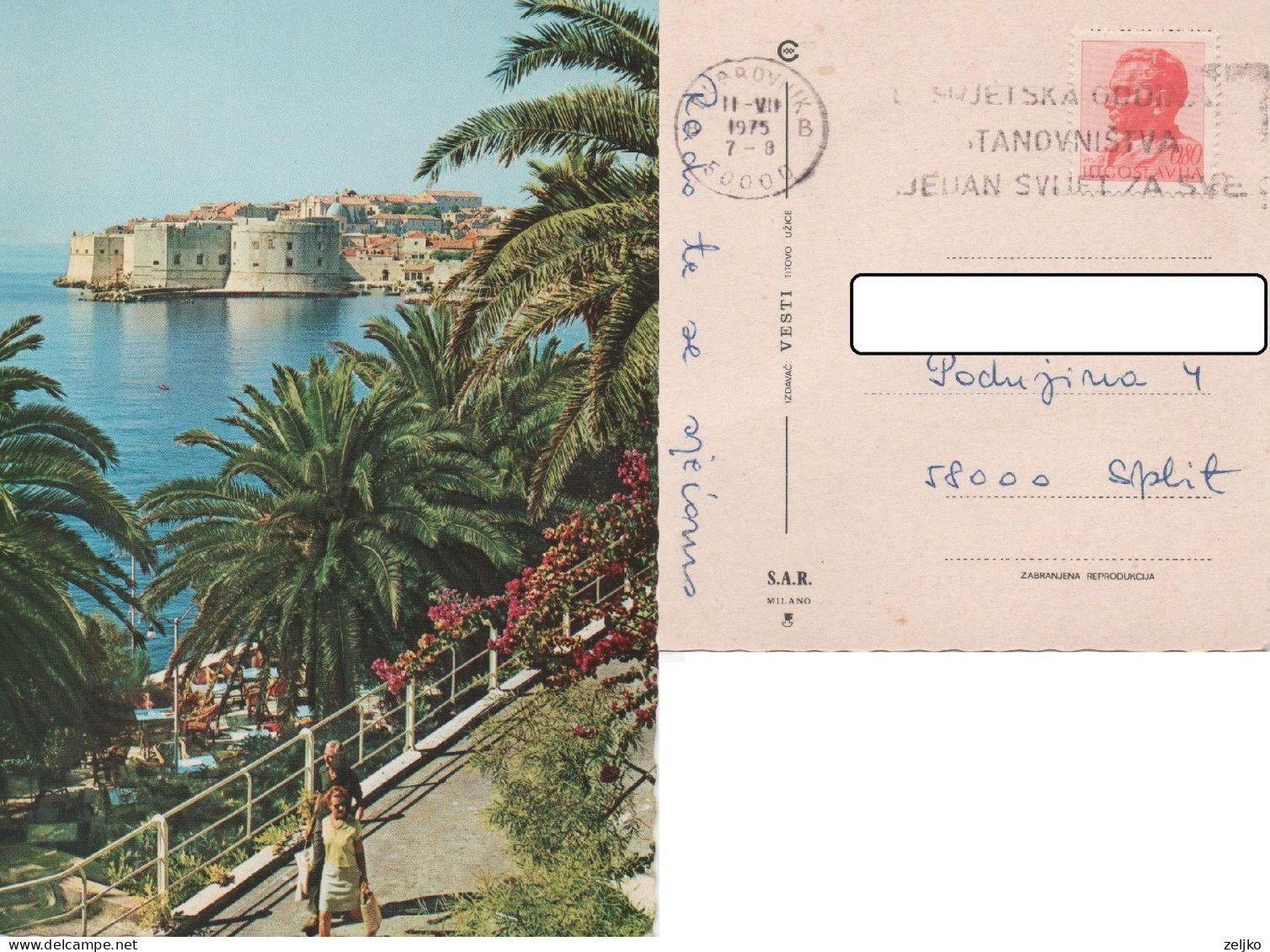 Yugoslavia, Croatia, Dubrovnik, World Population Year 1975 - Lettres & Documents