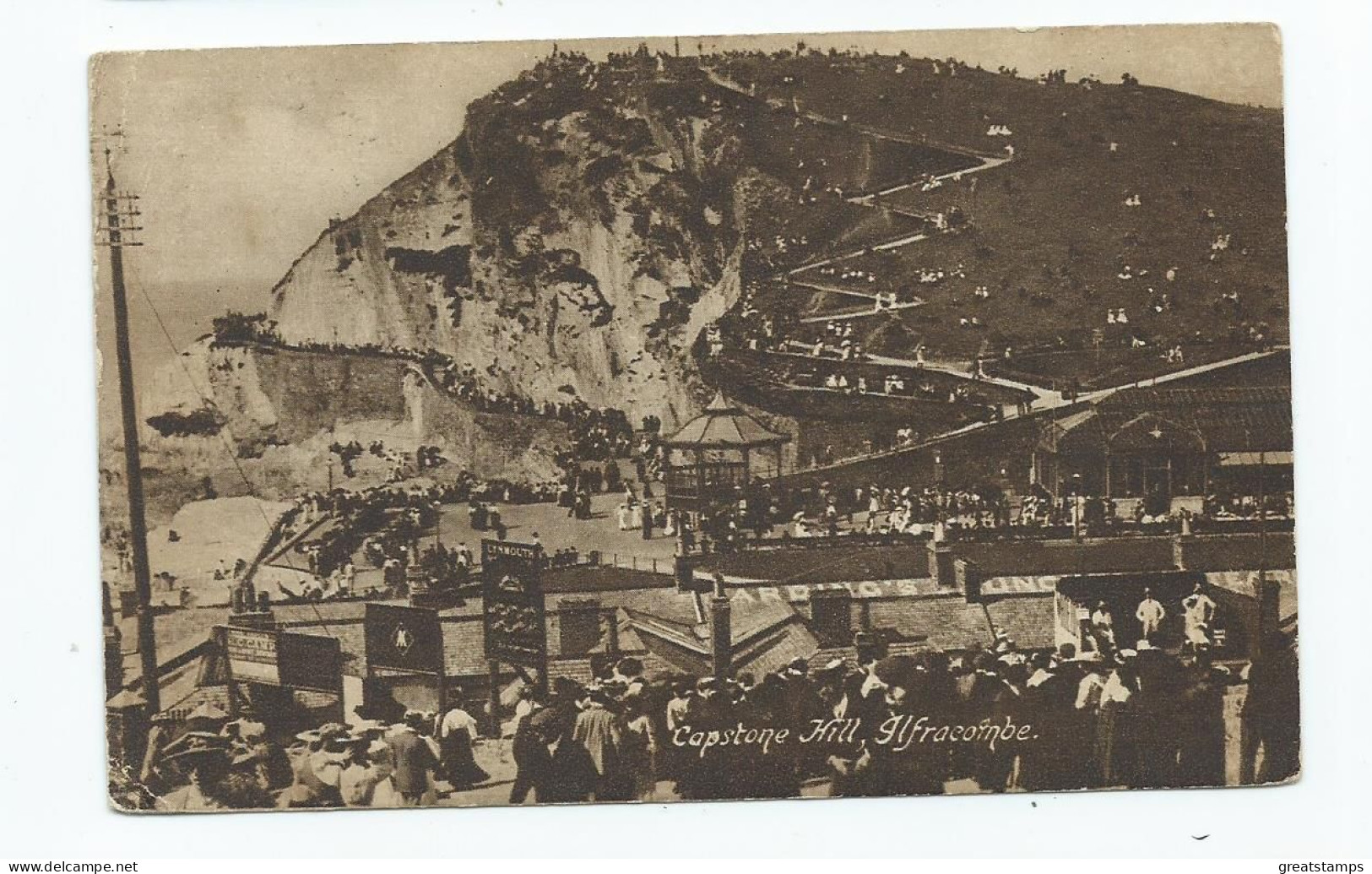 Postcard  Devon Ilfracombe Capstone Hill Posted 1922 Very Busy . - Ilfracombe