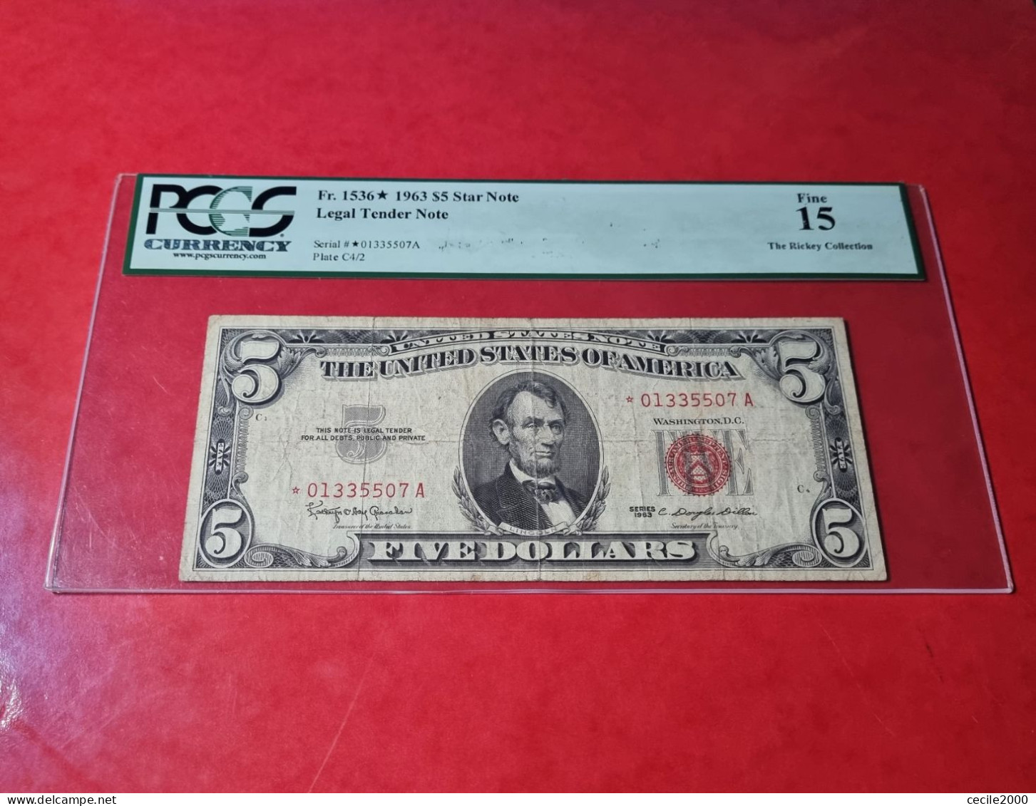 1963 USA $5 DOLLARS *STAR/REPLACEMENT* UNITED STATES BANKNOTE PCGS 15 BILLETE ESTADOS UNIDOS COMPRA MULTIPLE CONSULTAR - United States Notes (1928-1953)