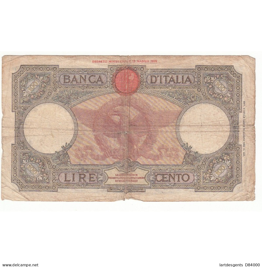 ITALIE 100 LIRE 1942 - Autres & Non Classés