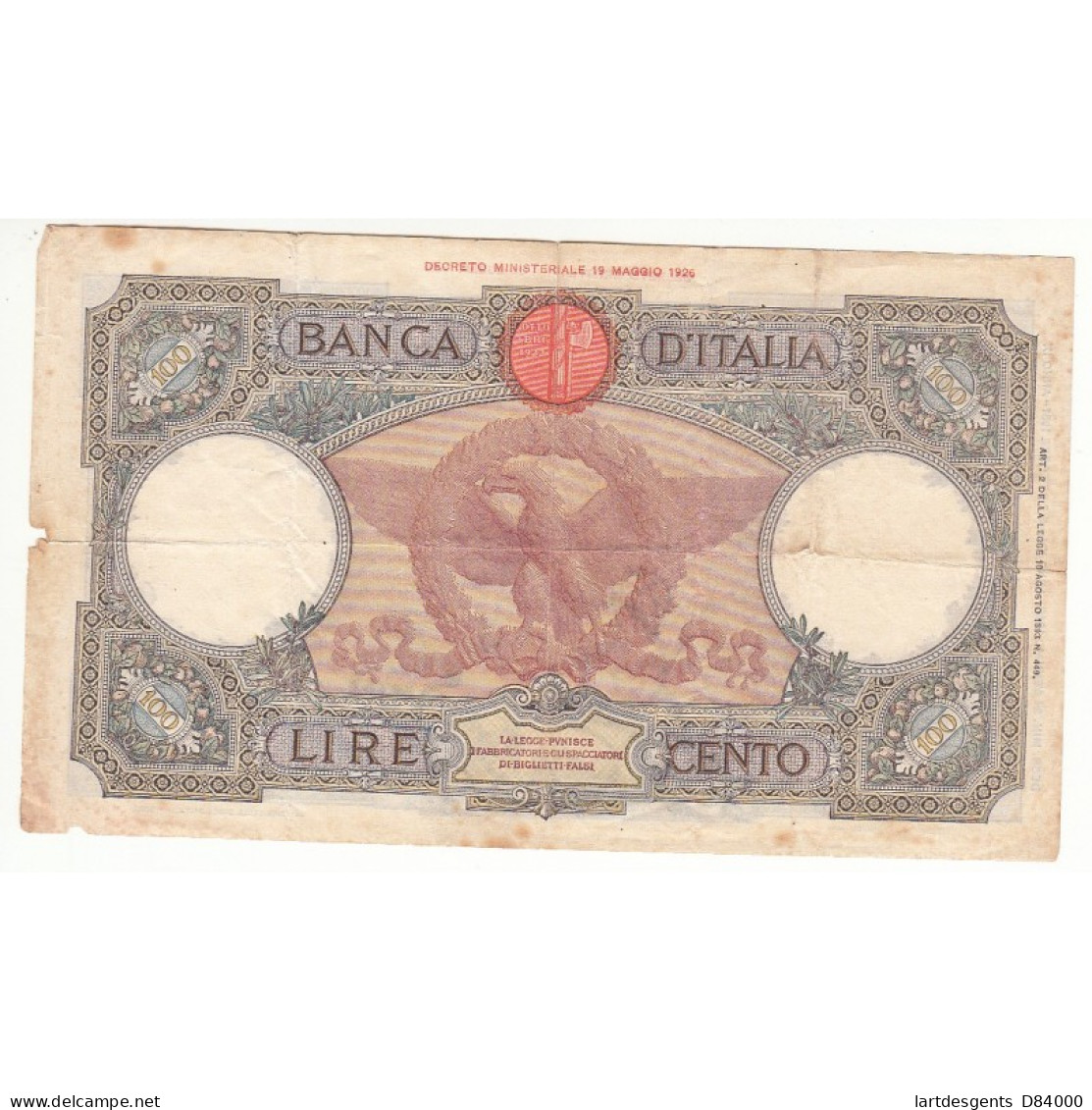 ITALIE 100 LIRE 1942 - Other & Unclassified