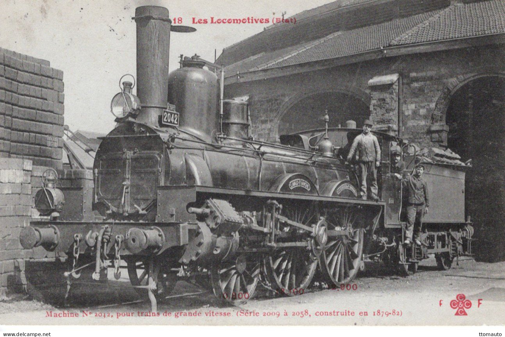 Locomotives Francaises (État) - Machine No. 2042 - Construite En 1880 - Fleury Serie #  18 (rouge) - Treni