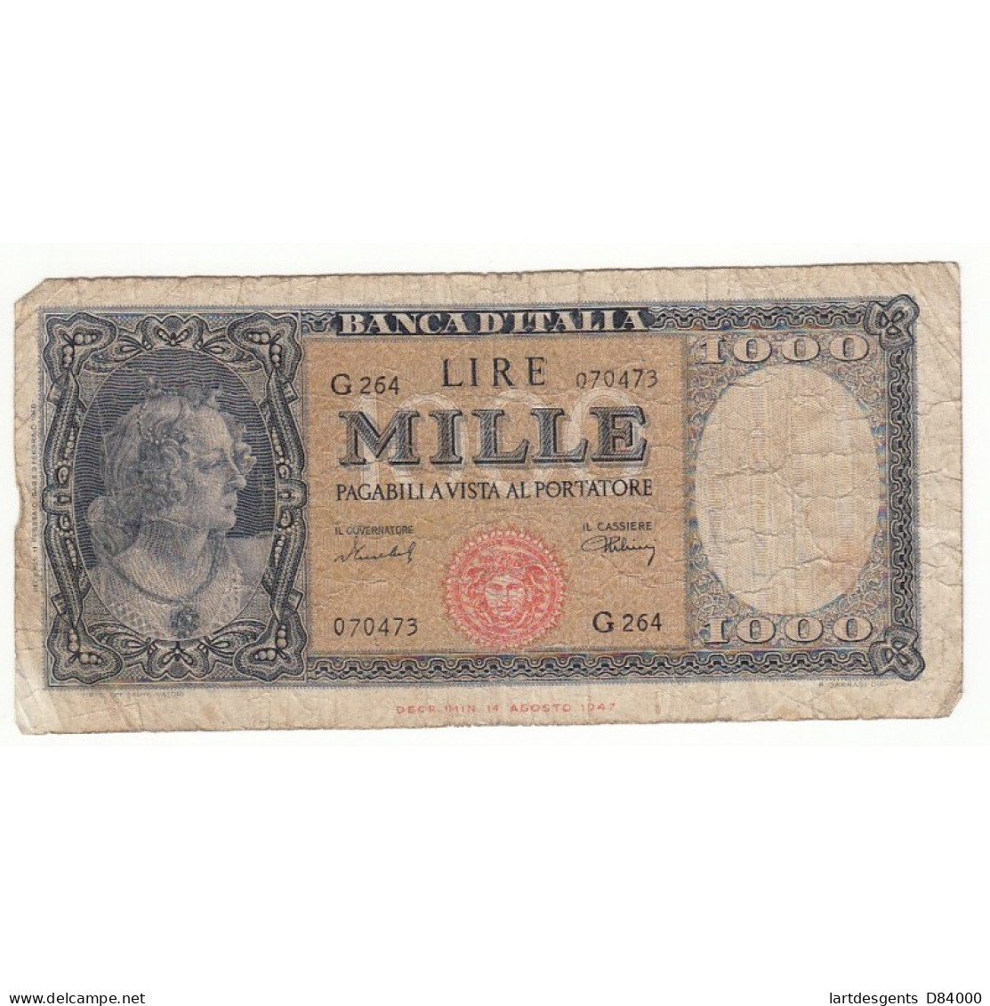 ITALIE 1000 LIRE 1949 - Other & Unclassified