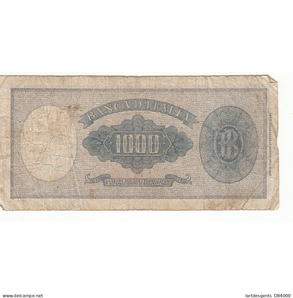 ITALIE 1000 LIRE 1949 - Other & Unclassified