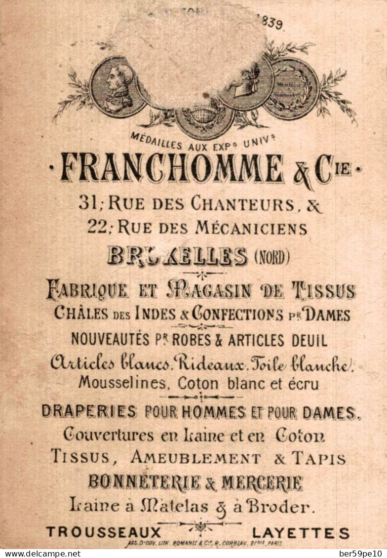 CHROMO MAISON FRANCHOMME & Cie A BRUXELLES CANARDS ET GRENOUILLES - Sonstige & Ohne Zuordnung