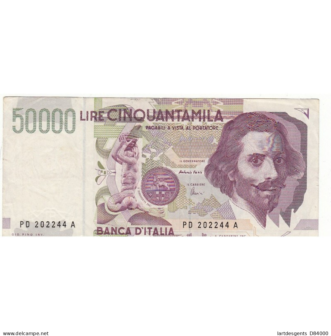 ITALIE  50 000 LIRE BERNINI - Andere & Zonder Classificatie