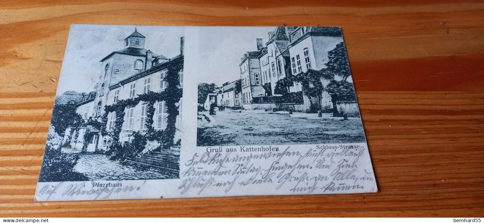 Cattenom - Gruß Aus Kattenhofen  Schloss Strasse  S/w  Postalisch Gelaufen 1914 - Autres & Non Classés