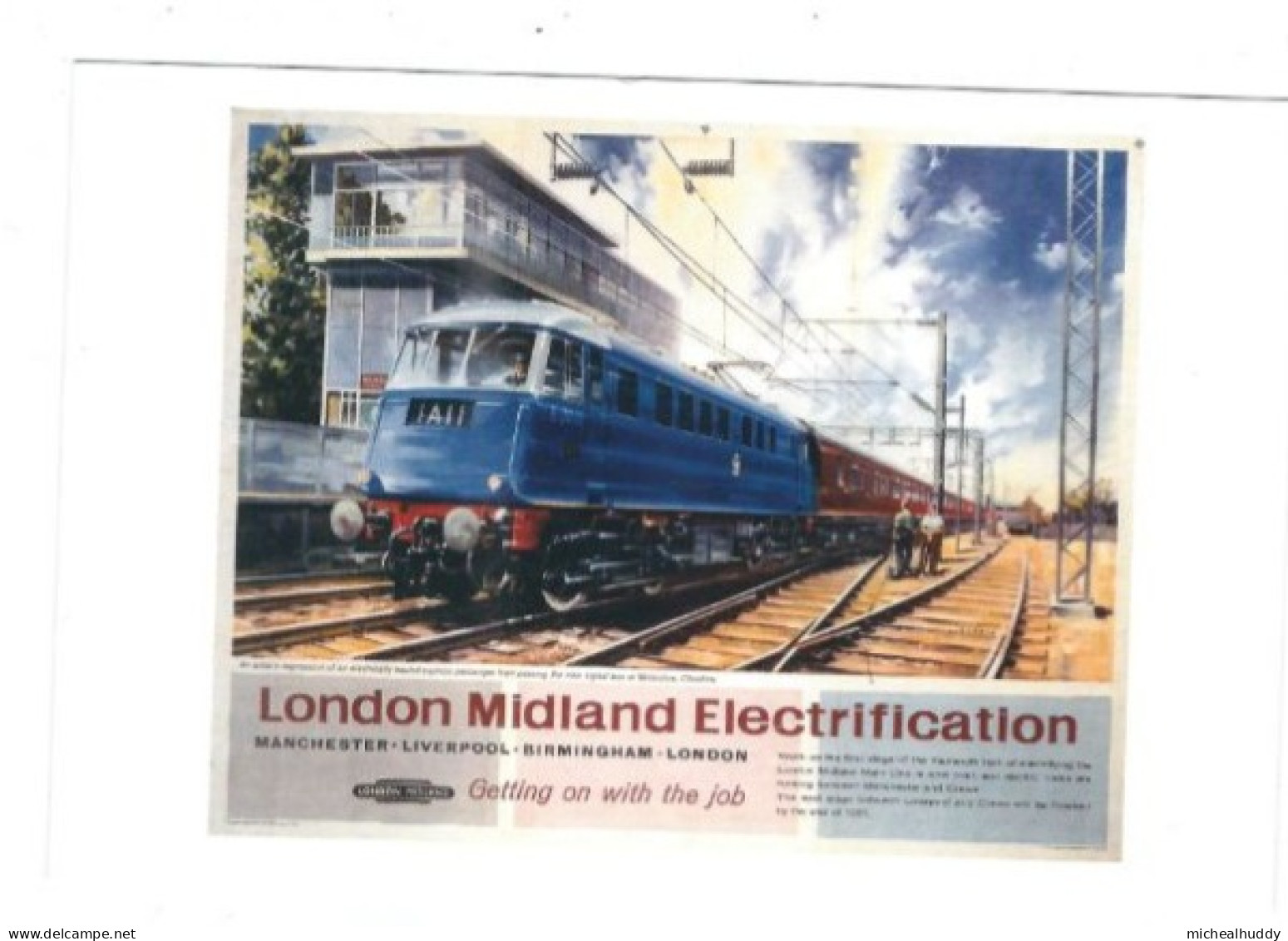 RAIL POSTER UK ON POSTCARD    BRITISH RAILWAYS  LONDON MIDLAND ELECTRFICATION  CARD NO 10170781 - Matériel