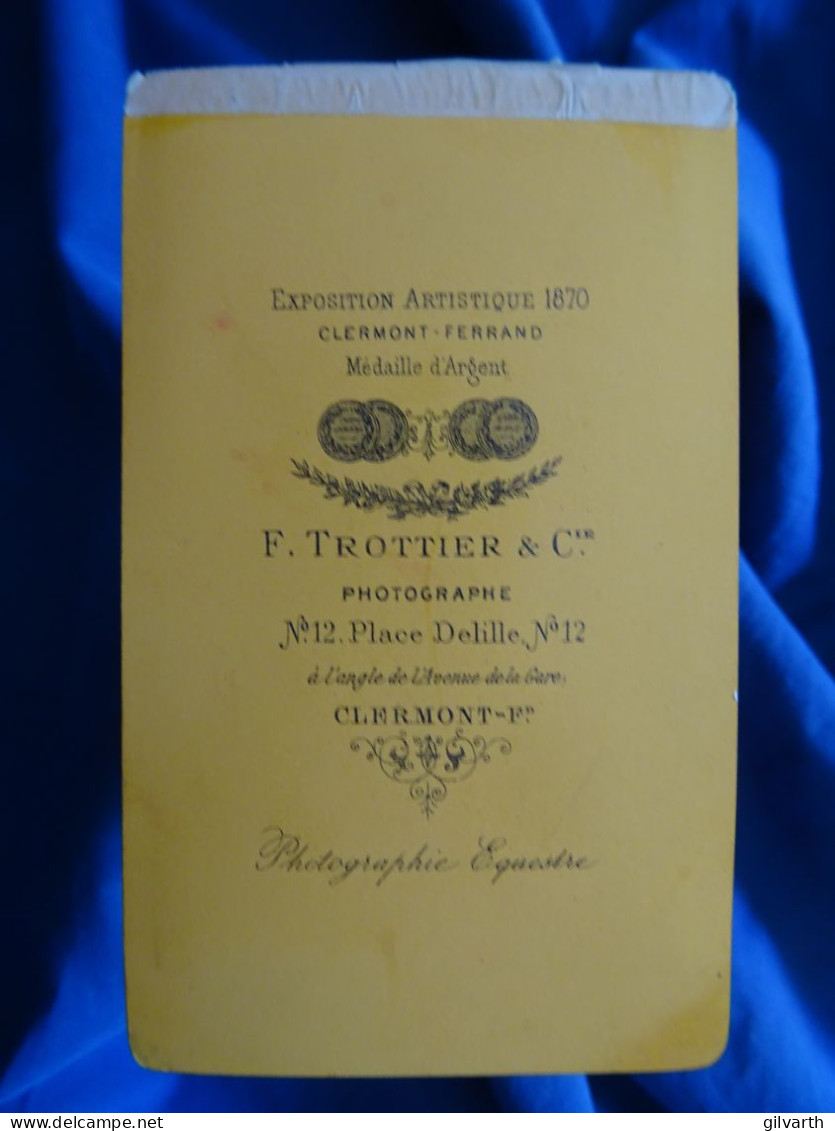 Photo CDV F. Trottier à Clermont Ferrand - Vieil Homme, Notable, Portrait émaillé, Ca 1880 L680 - Anciennes (Av. 1900)