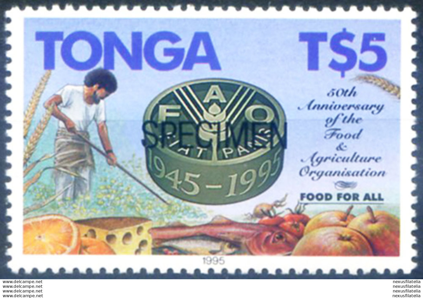 FAO 1995. Soprastampato "specimen". - Tonga (1970-...)