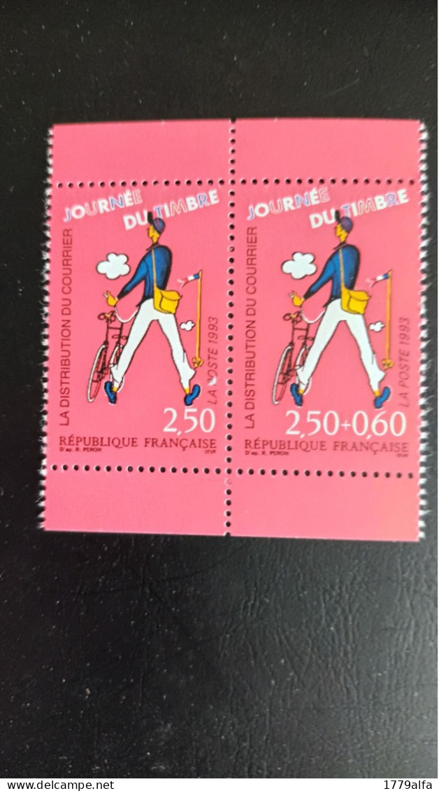 Année 1993 N° 2793A** Journée Du Timbre Facteur A Vélo Paire Attenante Du 2792 Et 2793 - Unused Stamps