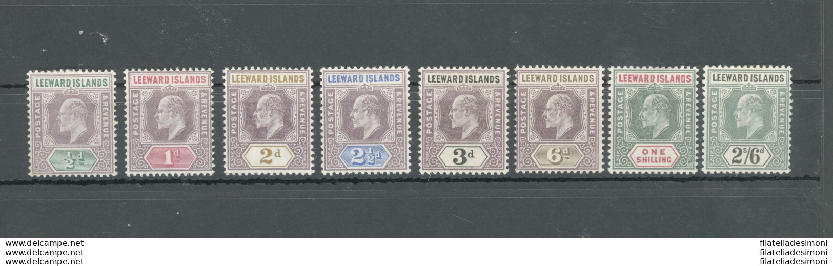 1902 Leeward Islands - Stanley Gibbons N. 20-27 - Serie Non Completa - MH* - Autres & Non Classés