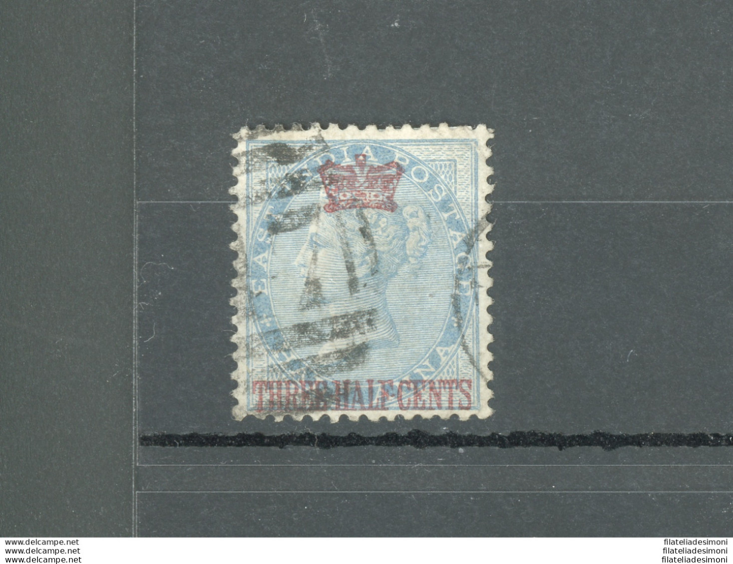 1867 Straits Settlements, Stanley Gibbons N. 1 - Regina Vittoria - 1 1/2 On 1/2 A. Blue - Usato - Sonstige & Ohne Zuordnung