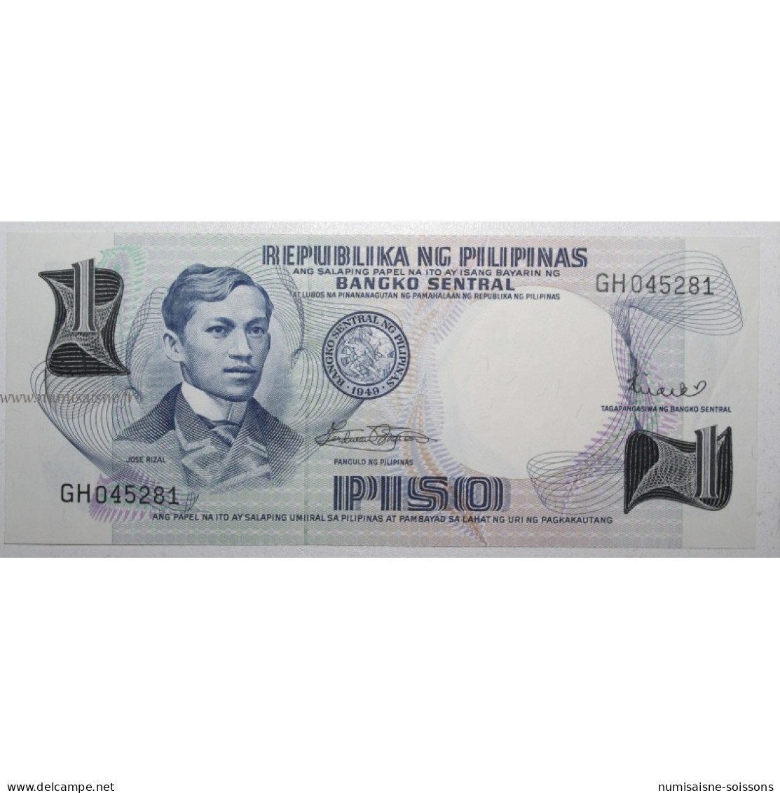 PHILIPPINES - PICK 142 B - 1 PISO 1969 - Sign. 8 - SPL - Filippijnen