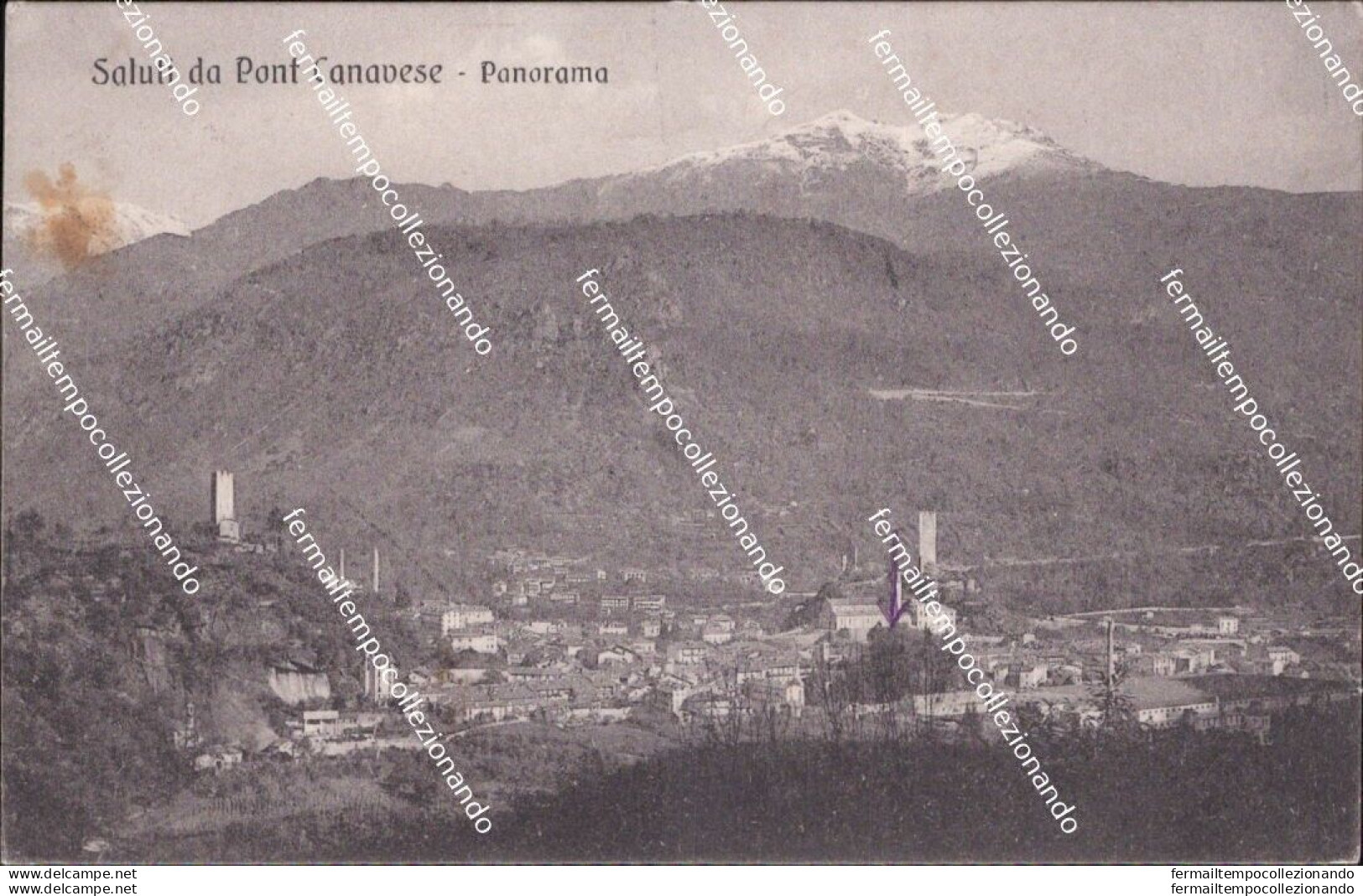 Cm536 Cartolina Saluti Da Pont Canavese Panorama Provincia Di Torino Piemonte - Autres & Non Classés