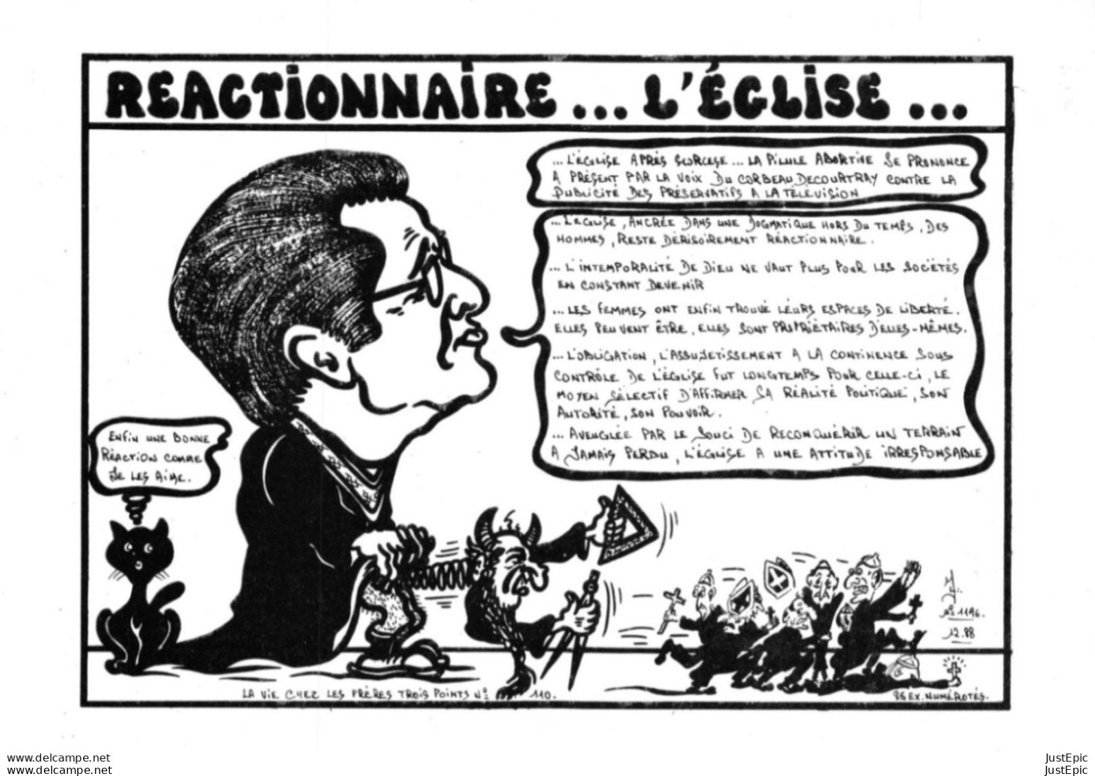 LARDIE Jihel Tirage 85 Ex.Caricature Guy PIAU Grand Maitre De La Loge De France Franc-maçonnerie Anticlérical Cpm - Philosophie & Pensées