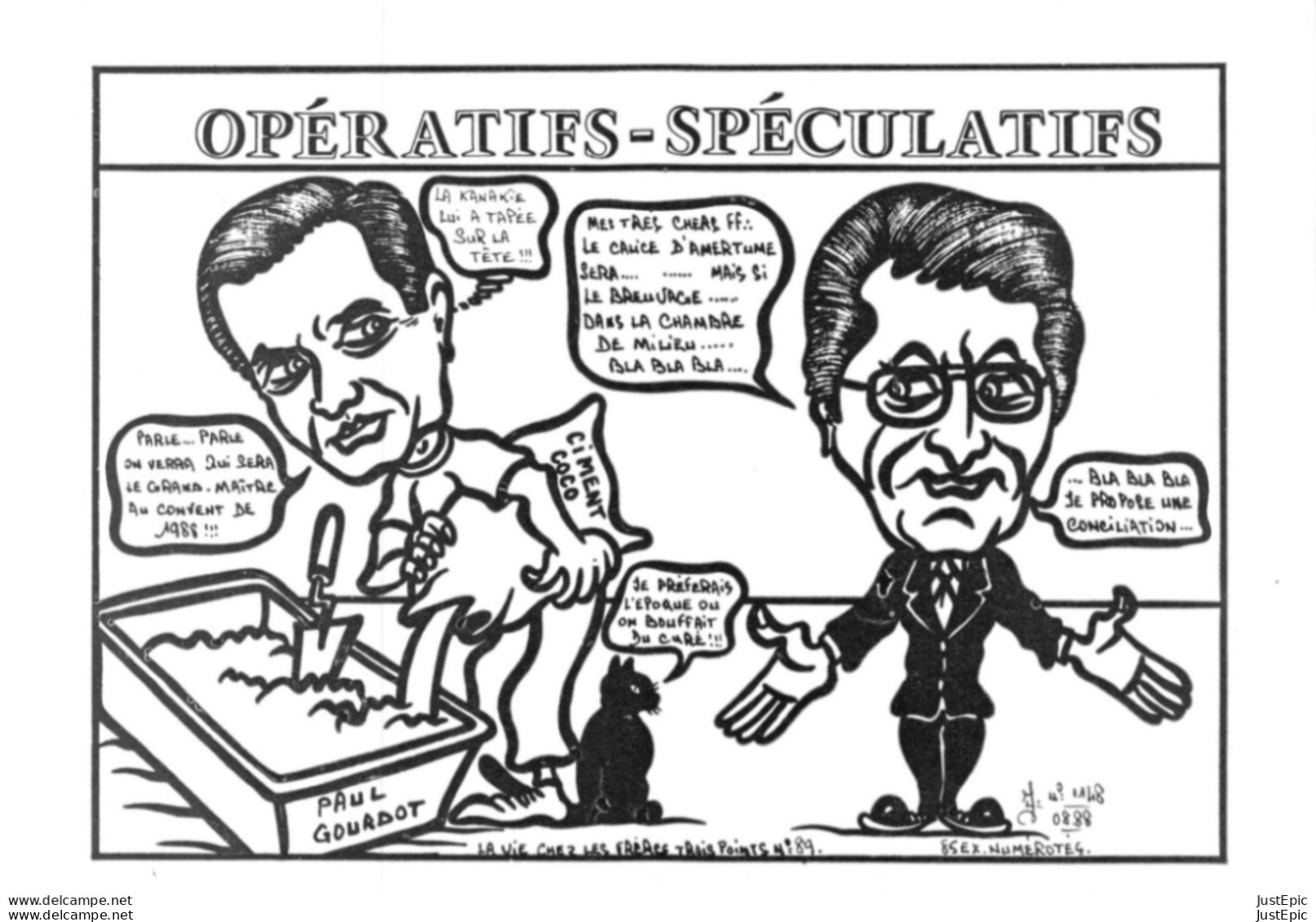 OPÉRATIFS SPÉCULATIFS LARDIE Jihel Tirage 85 Ex. Caricature Politique Franc-maçonnerie Christian Blanc Paul Gourdot CPM - Philosophie