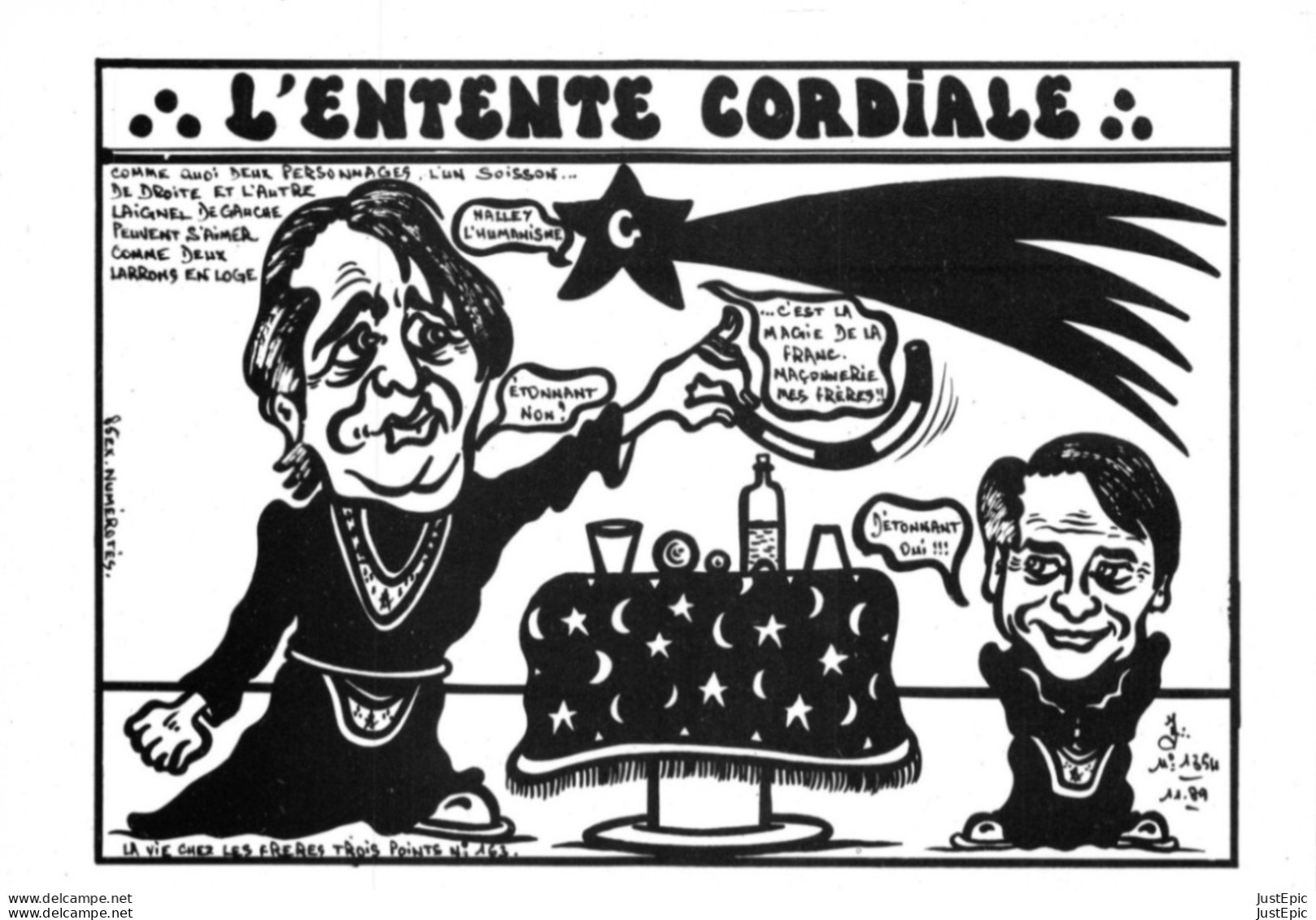 "L'ENTENTE CORDIALE." LARDIE Jihel Tirage 85 Ex. Caricature Politique SOISSON Et LAIGNIEL Franc-maçonnerie CPM - Filosofia & Pensatori
