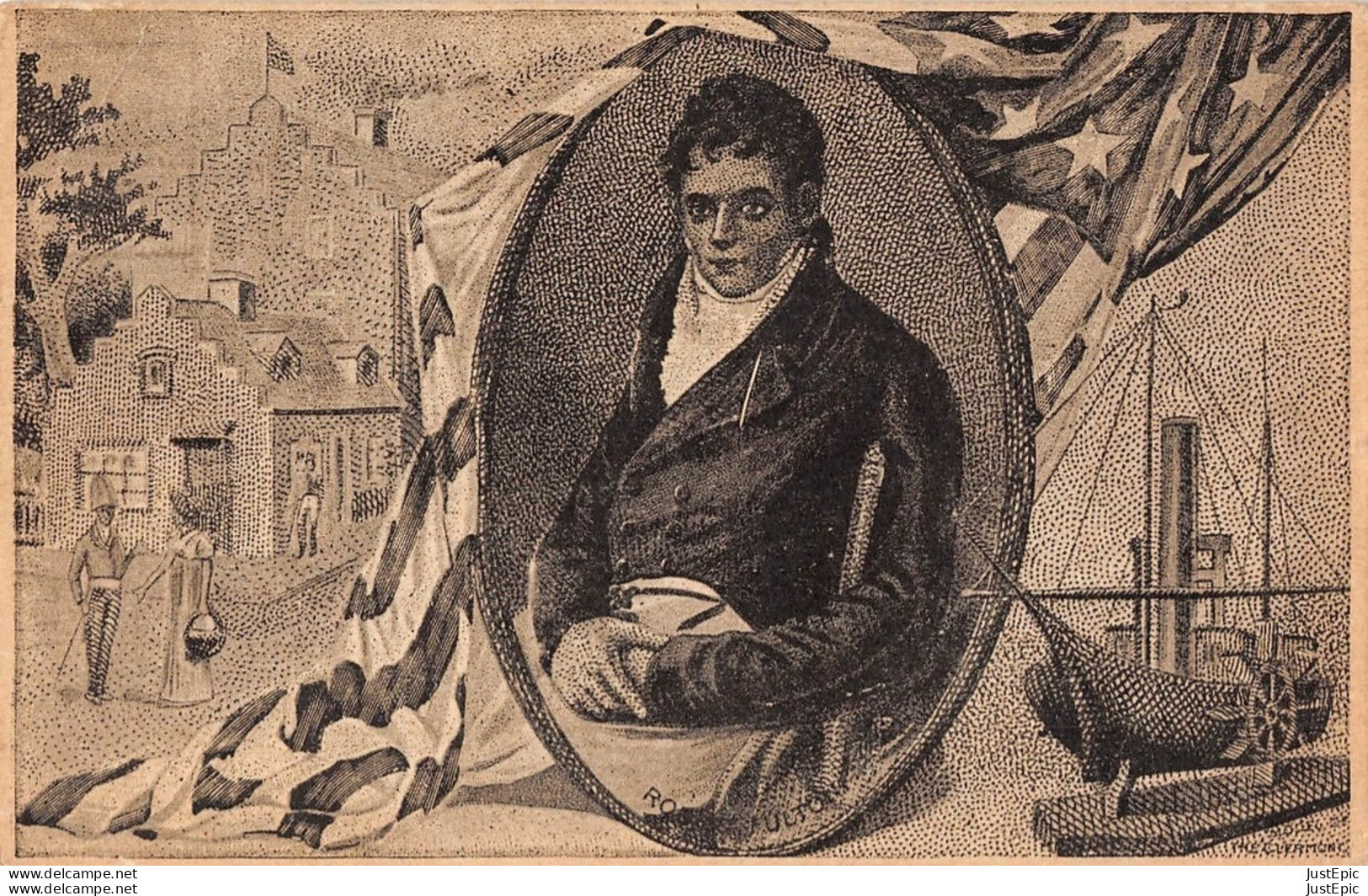 ROBERT FULTON -  INVENTEUR DU BATEAU A VAPEUR- STEAMERBOAT- MARINE CPA - Autres & Non Classés