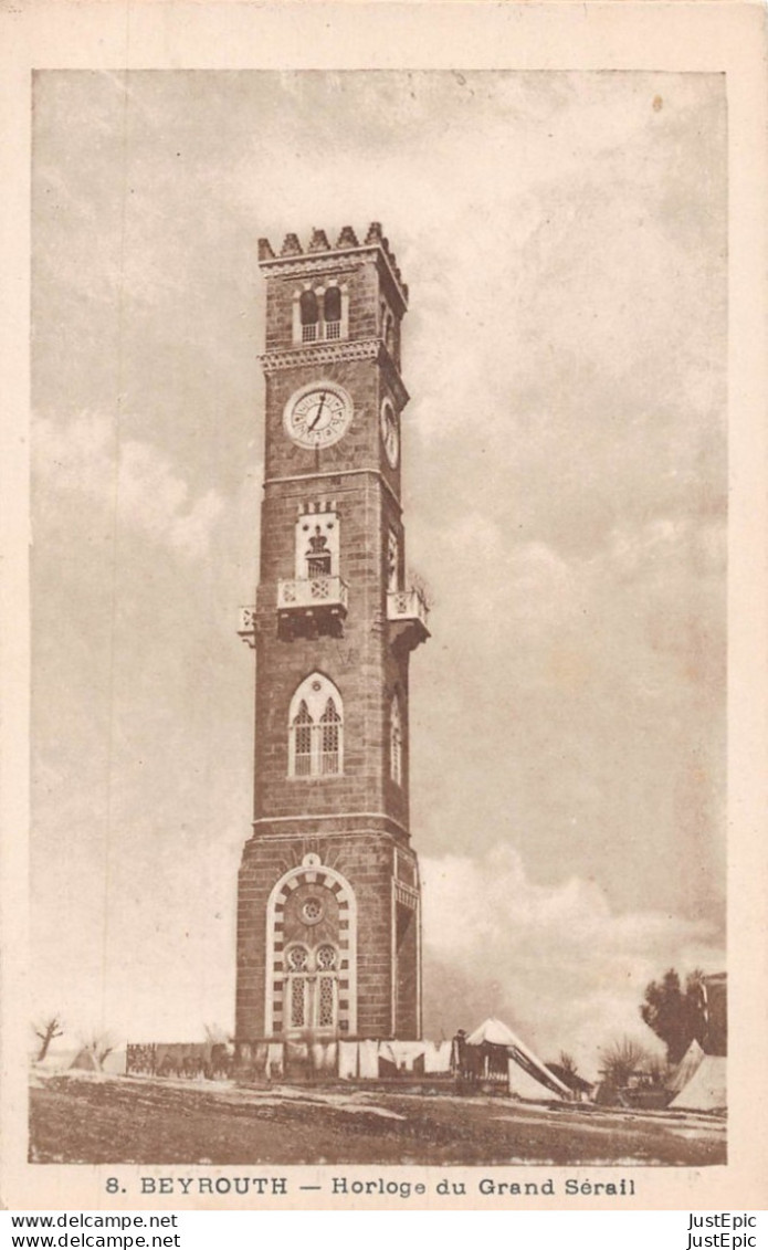 Beyrouth - Horloge Du Grand Sérail - Édition " Aux Cèdres Du Liban" N°8 - Cpa - Lebanon