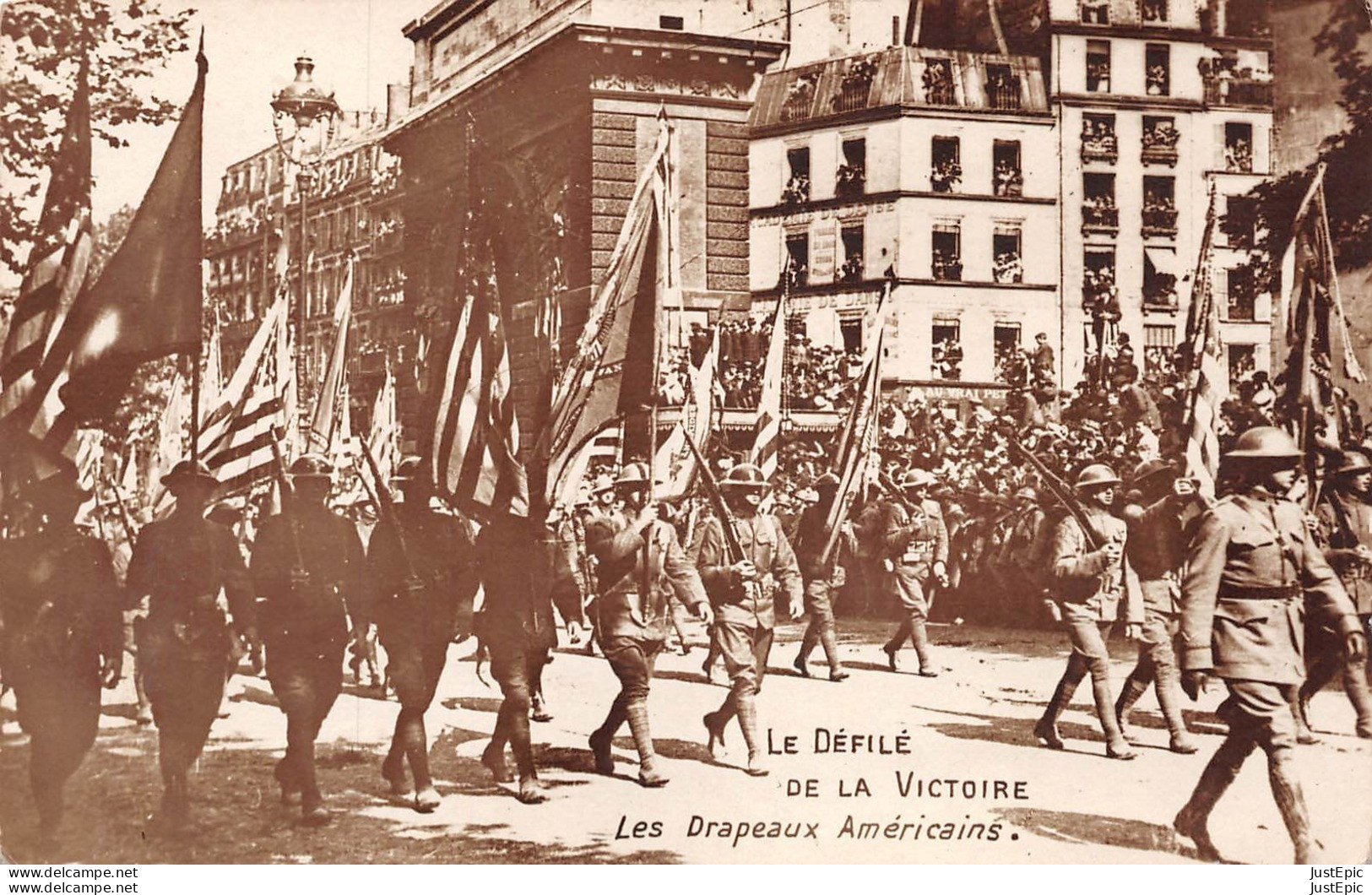 WW1 - CA-PHO - Fête De La Victoire à Paris - Défilé Des "doughboys" Avec Les Drapeaux Américains Le 14 Juillet 1919 - Guerre 1914-18