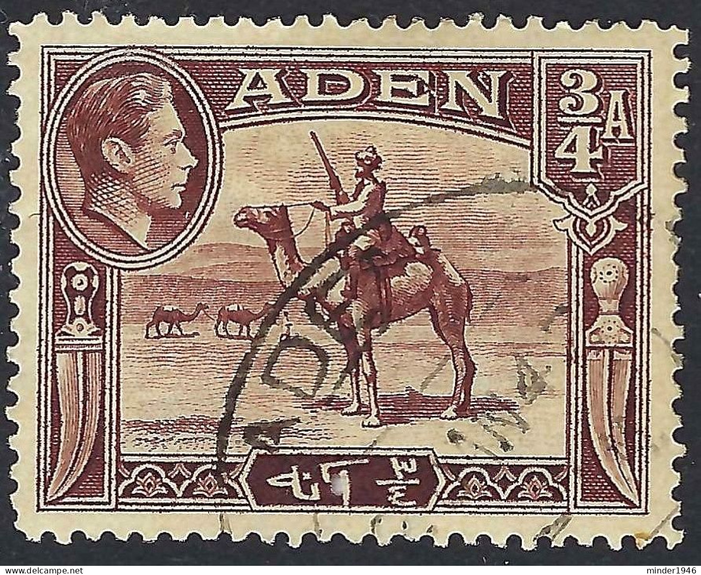 ADEN 1939 KGV ¾ Anna Red-Brown SG17 Used - Aden (1854-1963)