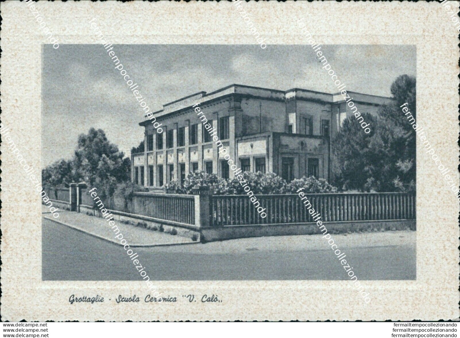 Bf591 Cartolina Grottaglie Scuola Ceramica V.calo' Provincia Di Taranto - Taranto