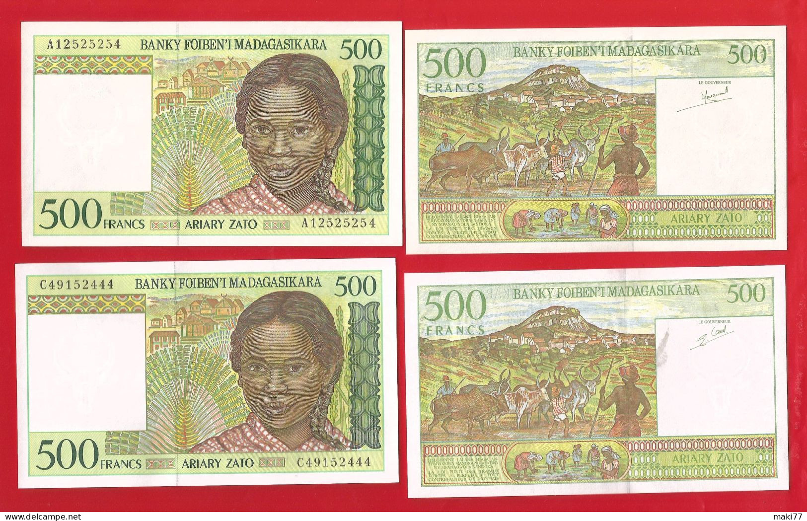 MADAGASCAR MADAGASKAR MALAGASY   2sign Diff. 500 FMG  Francs - Madagascar