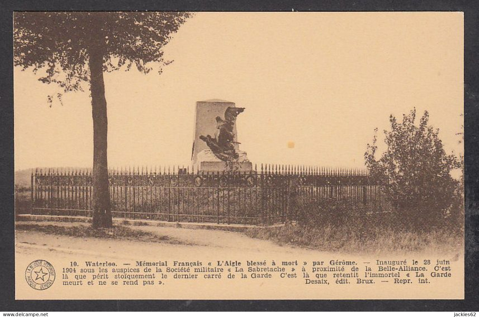 117447/ Waterloo, L'Aigle Blessé, Monument Au *Dernier Carré* Des Troupes Napoléoniennes - Monuments Aux Morts