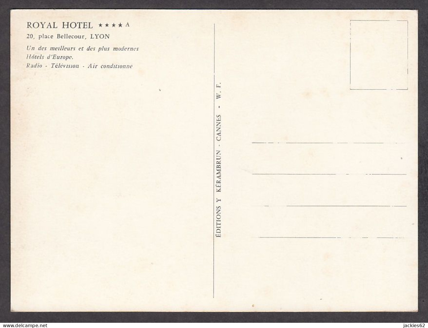 078284/ LYON, *Royal Hôtel*, Place Bellecour - Sonstige & Ohne Zuordnung
