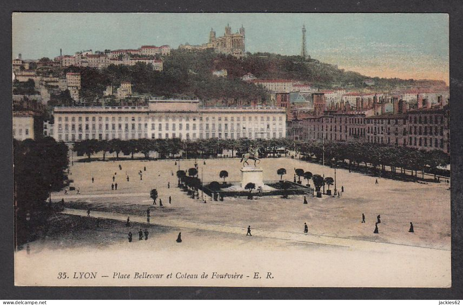 078221/ LYON, La Place Bellecour Et Le Coteau De Fourvière - Sonstige & Ohne Zuordnung