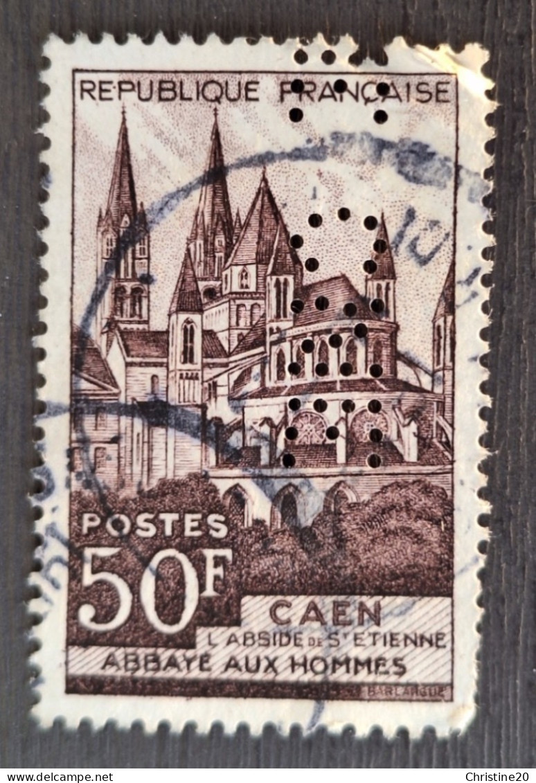 France 1951 N°917 Ob Perforé CNE - Used Stamps