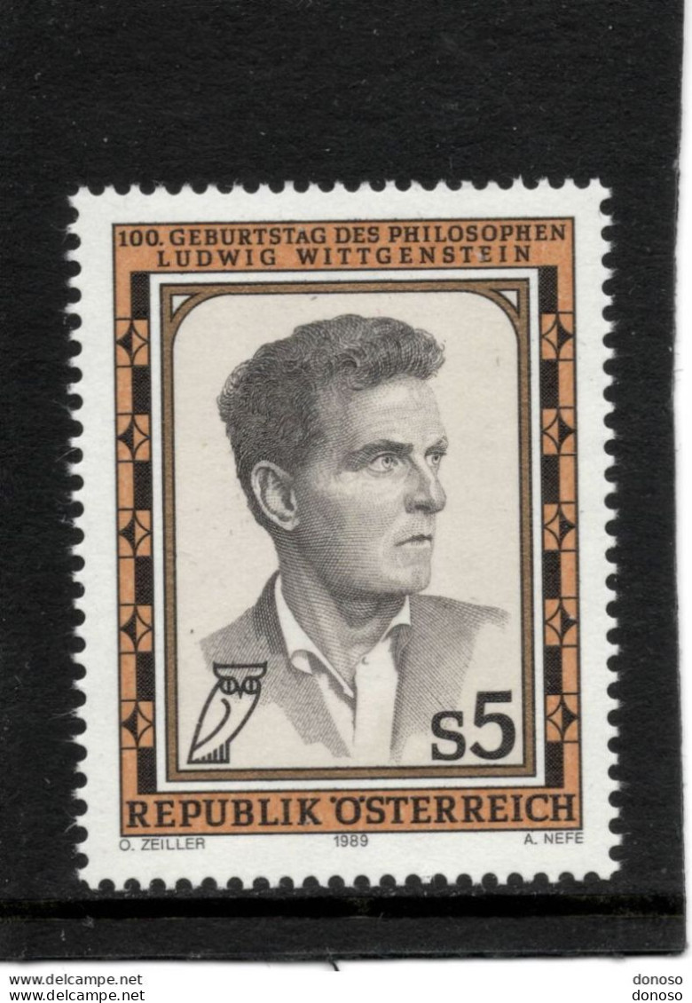 AUTRICHE 1989 Wittgenstein, Philosophe Yvert  1782, Michel 1952 NEUF** MNH - Unused Stamps