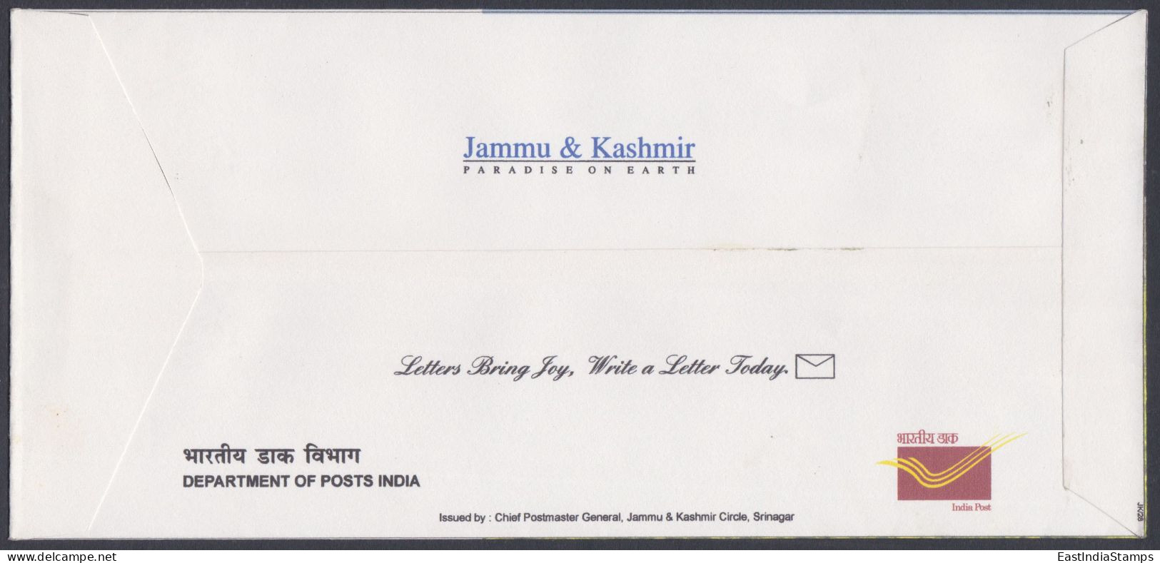 Inde India 2011 Special Carried Cover Kashmir Train, Indian Railways, Railway, Trains, Pictorial Postmark - Lettres & Documents