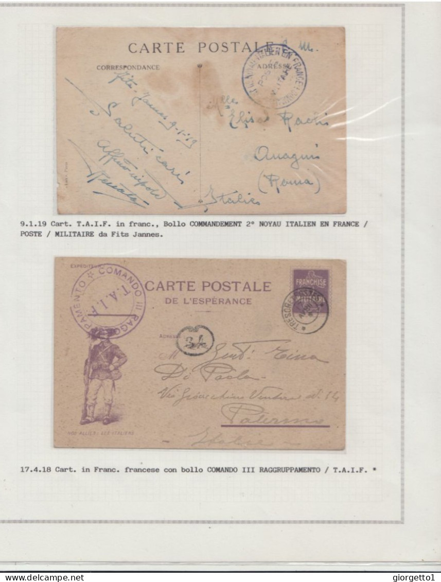 COLLEZIONE PRIMA GUERRA MONDIALE - TRUPPE ITALIANE IN FRANCIA E VICEVERSA WW1