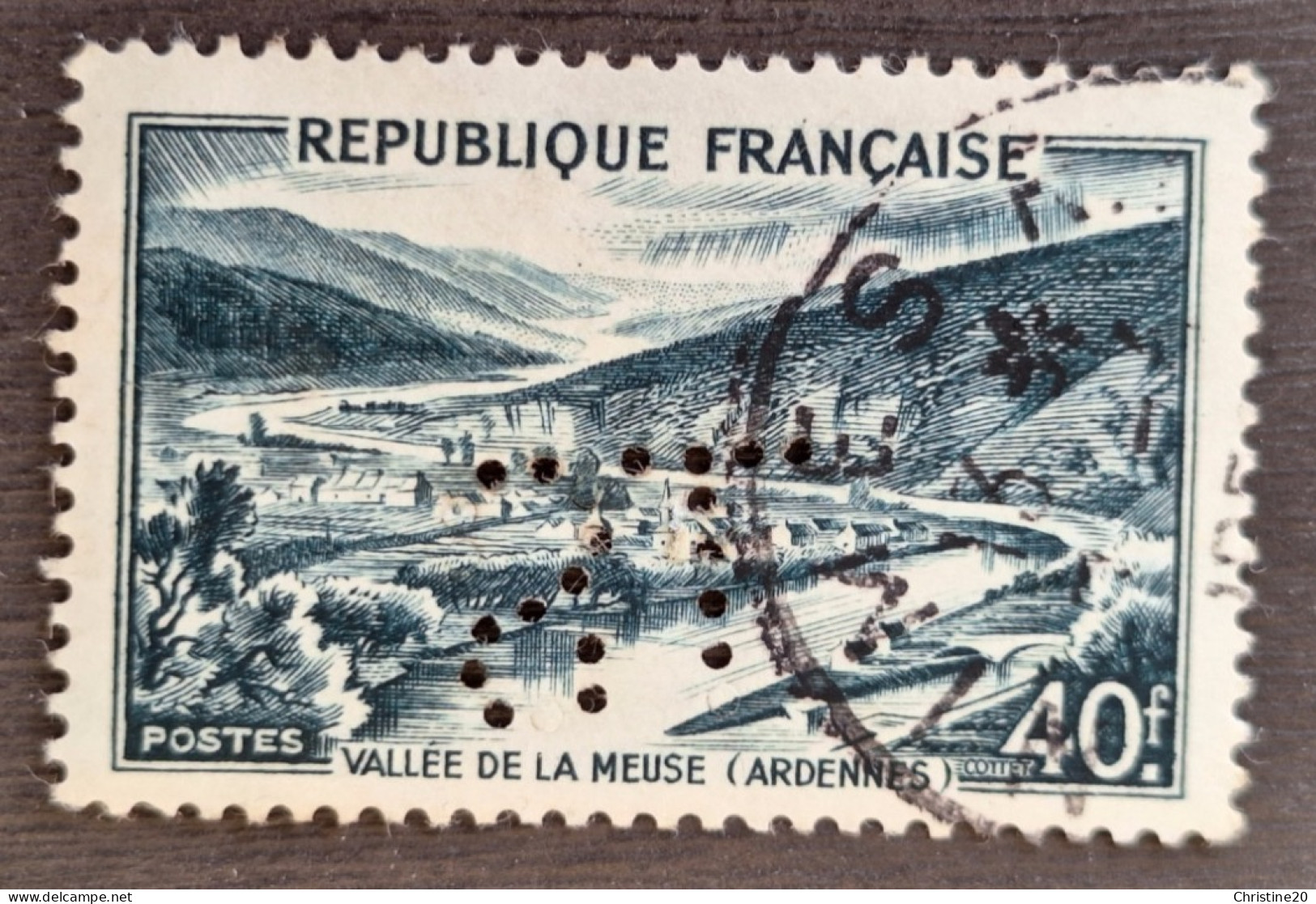 France 1949 N°842A Ob Perforé S.L. TB - Oblitérés