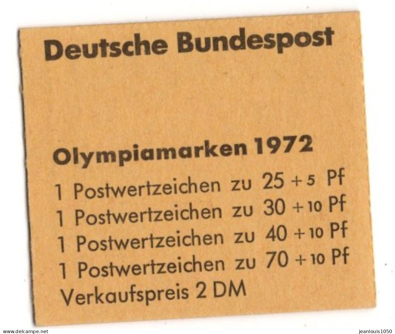 ALLEMAGNE BRD CARNET YT N° 589 A 592 NEUF ** SPORTS JEUX OLYMPIQUES 1972 - Ete 1972: Munich