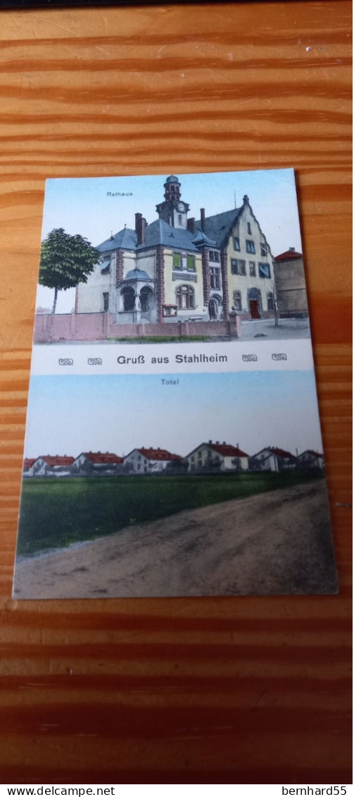 Gruß Aus Stahlheim - Amneville Rathaus  Total Farbig  Postalisch Gelaufen 1915 - Autres & Non Classés