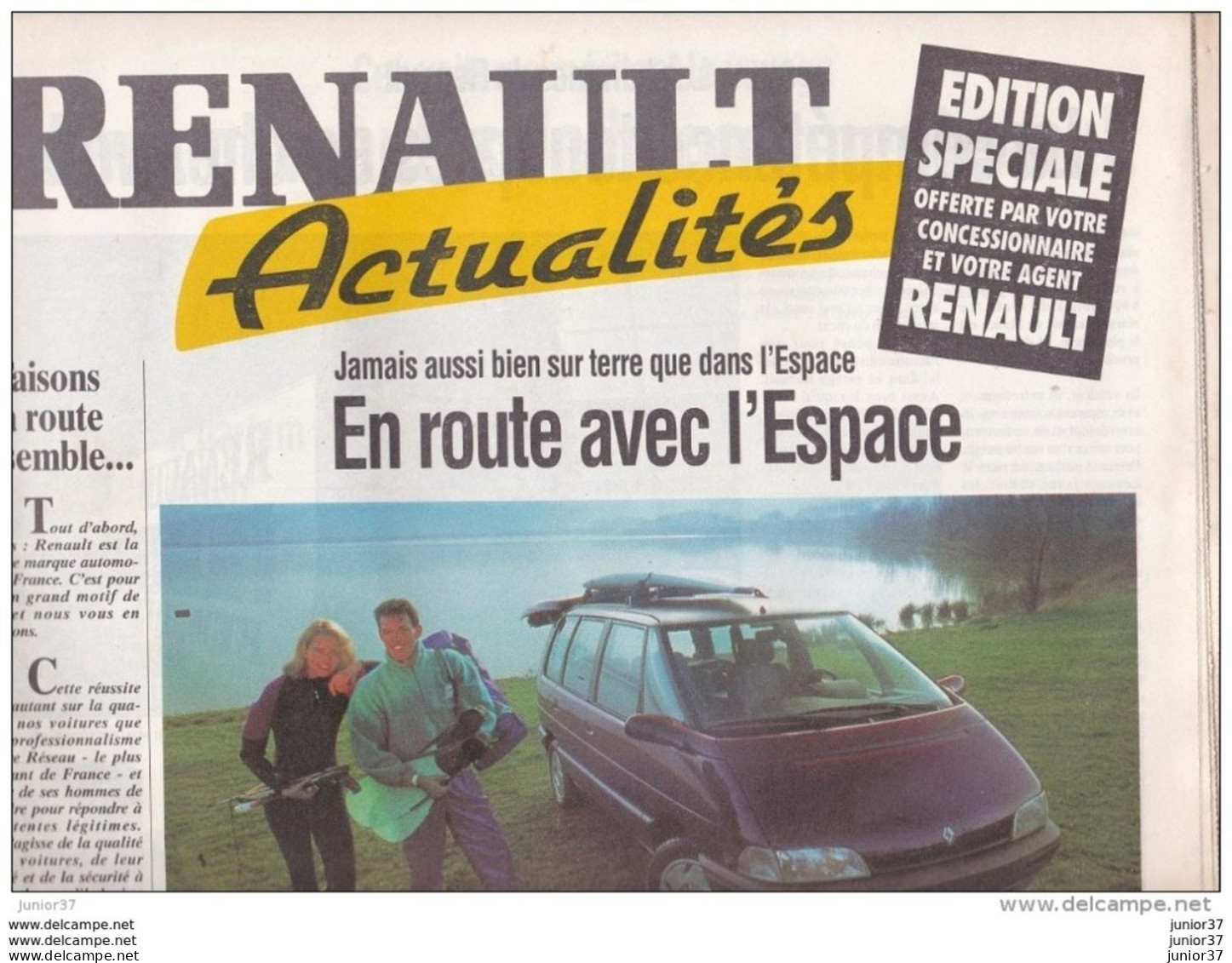 Dépliant Journal 1991, Renault Actualités, Espace, Alpine, Clio 16 S, R19 16s - Publicités