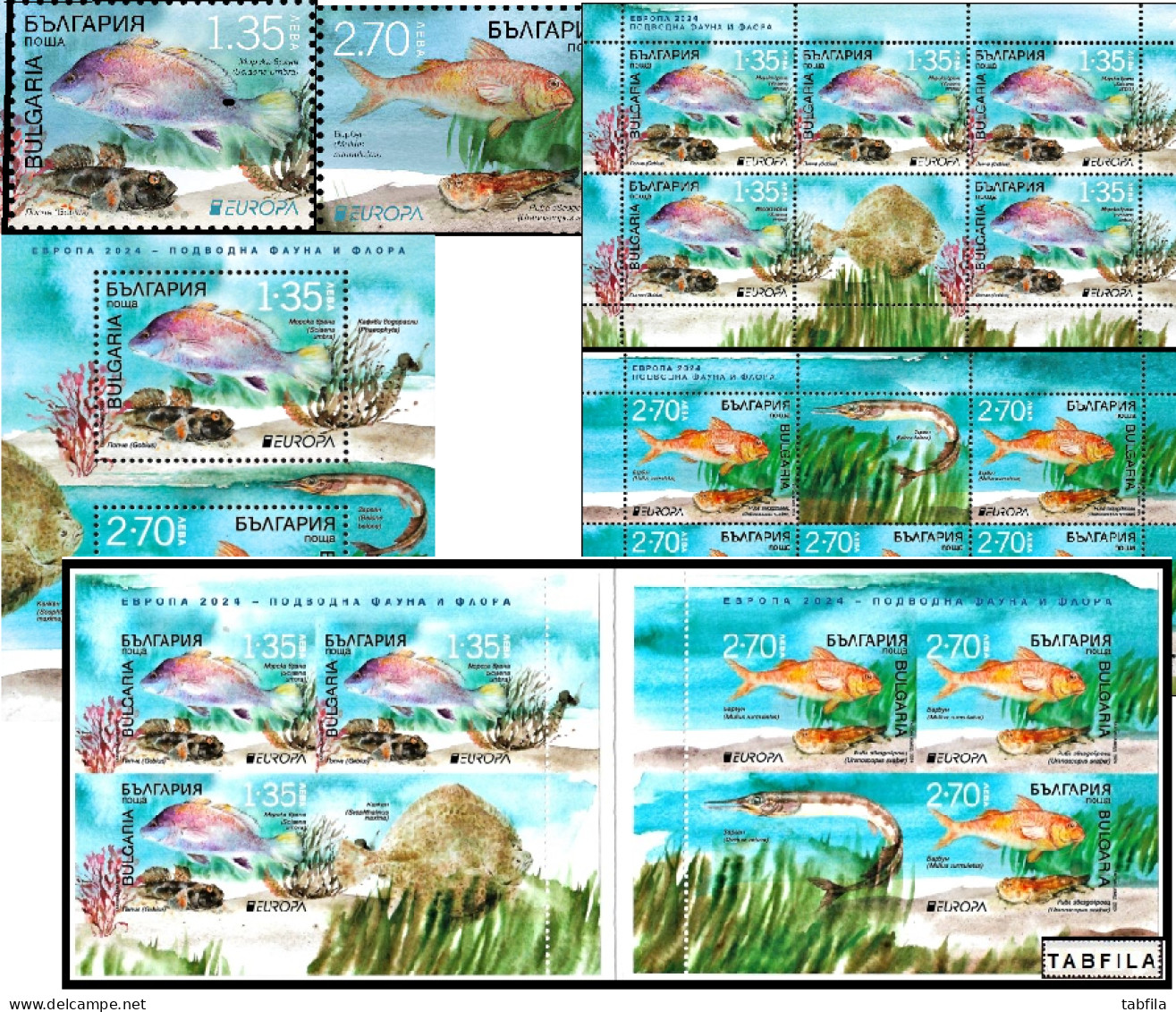 BULGARIA - 2024 - Europa-CEPT - Marine Flora And Fauna - Comp. - MNH - Unused Stamps
