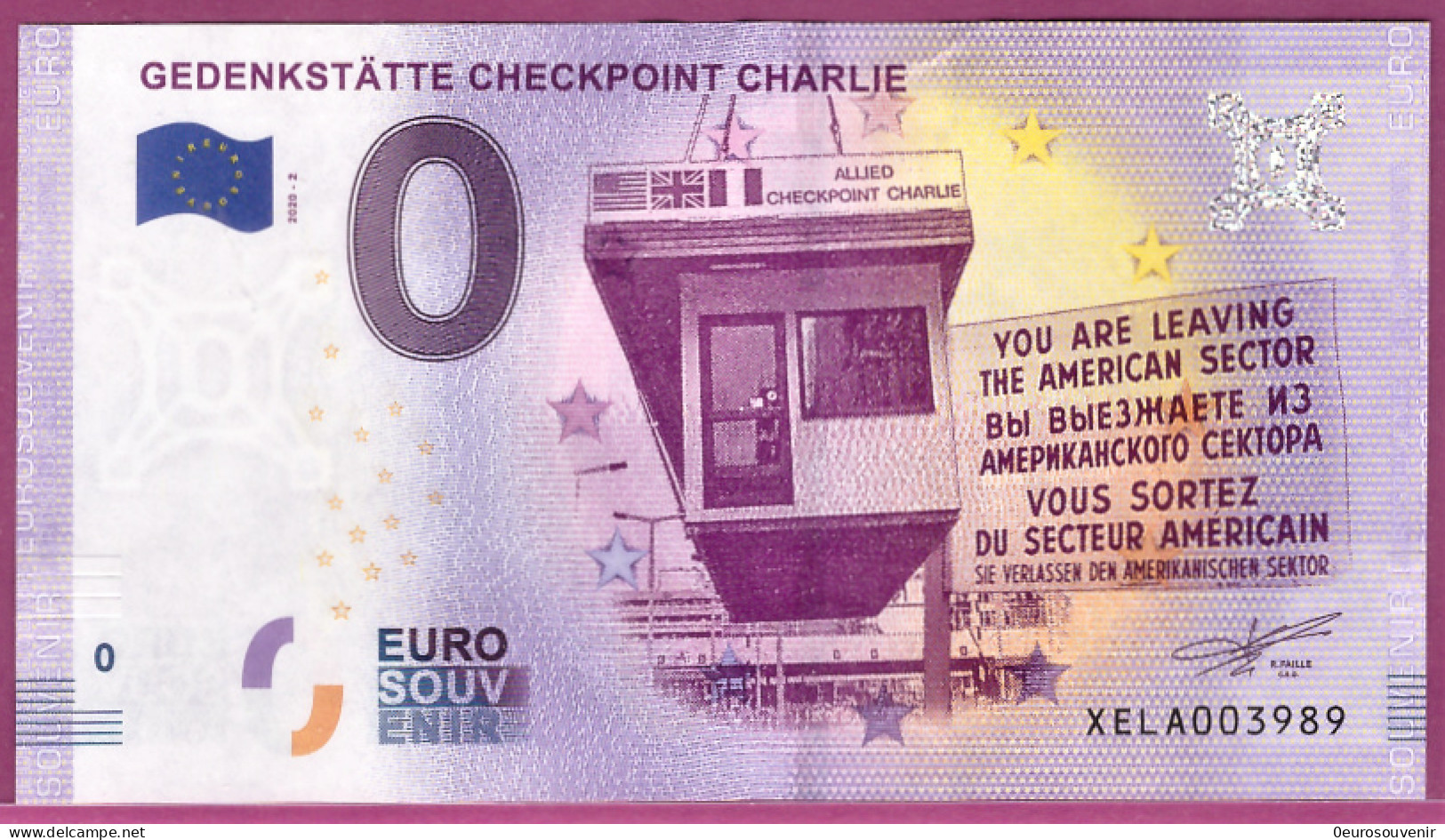 0-Euro XELA 2020-2 Satz GEDENKSTÄTTE CHECKPOINT CHARLIE - BERLIN - Essais Privés / Non-officiels