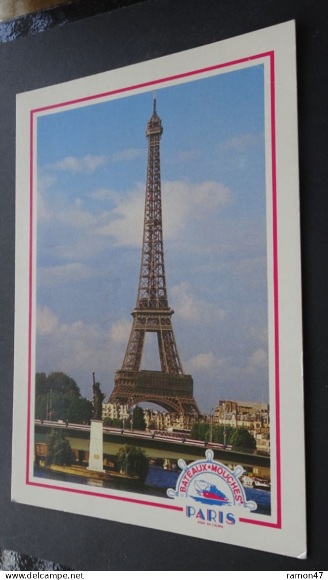 Paris - Tour Eiffel Et Statue De La Liberté - Photo Didier R. - Bateaux Mouches Pont De L'Alma - Tour Eiffel